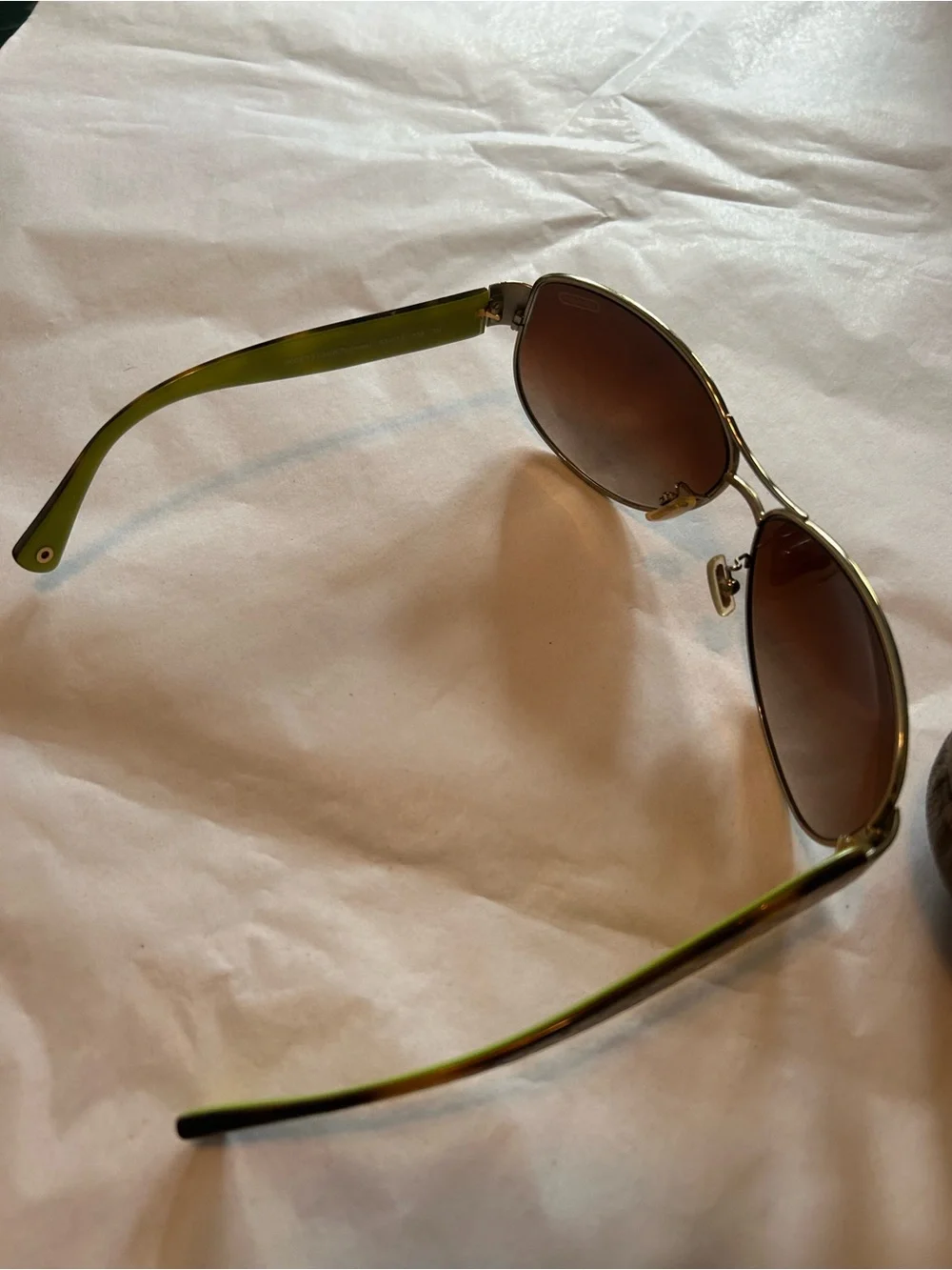 Coach HC7001 Taylor sunglasses ladies gold tone frame tortoise/green